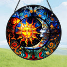 Sun and Moon Sun Catcher Decoration Stained Glass Window Hanging