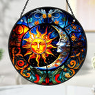 Sun and Moon Sun Catcher Decoration Stained Glass Window Hanging