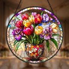 Tulip Sun Catcher Decoration Stained Glass Window Hanging