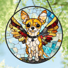 Whimsical Chihuahua Sun Catcher Decoration Stained Glass Window Hanging