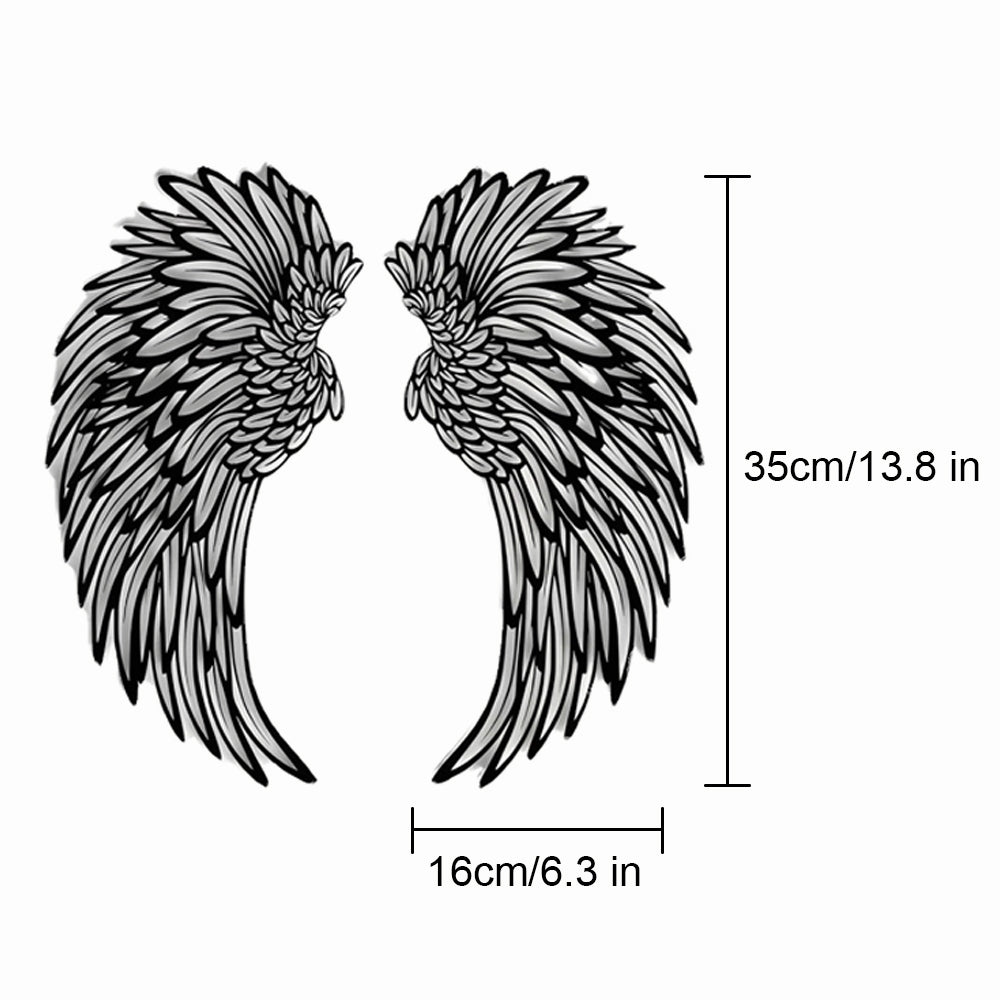 1 Pair Angel Wings Metal Wall Art Decor With Led Lights, 3d Angel