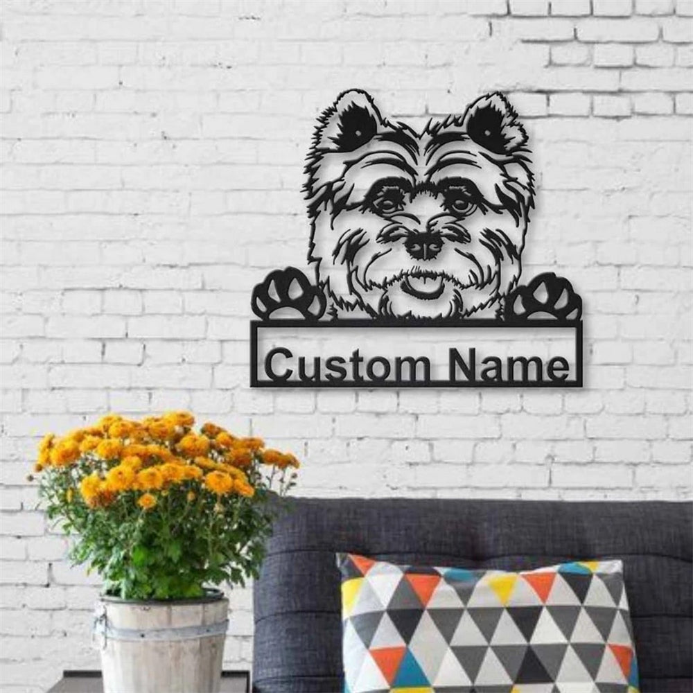 Cairn Terrier Dog Metal Art Personalized Metal Name Sign