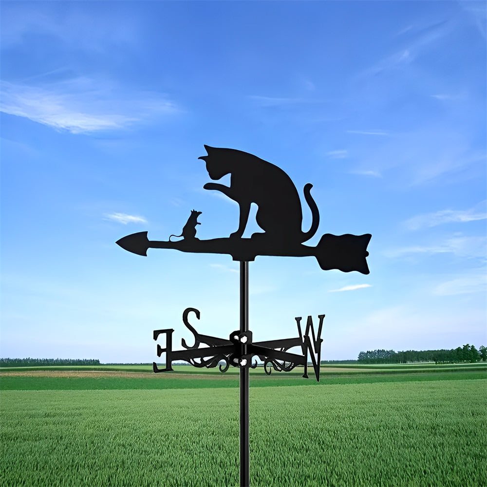 Cat and Mouse Stainless Steel Weathervane