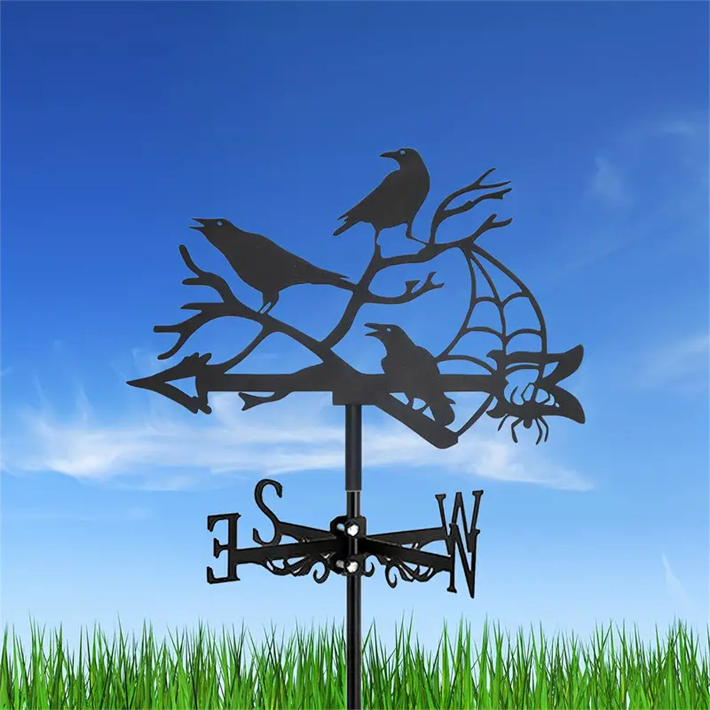 Crows and Cobwebs Stainless Steel Weathervane