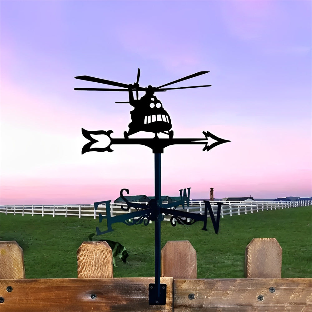 Helicopter Stainless Steel Weathervane