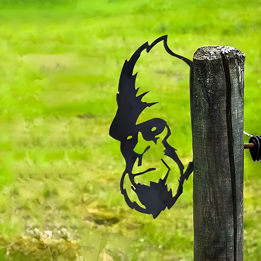 Gorilla Farm Peeping Animal Outdoor Metal Garden Art