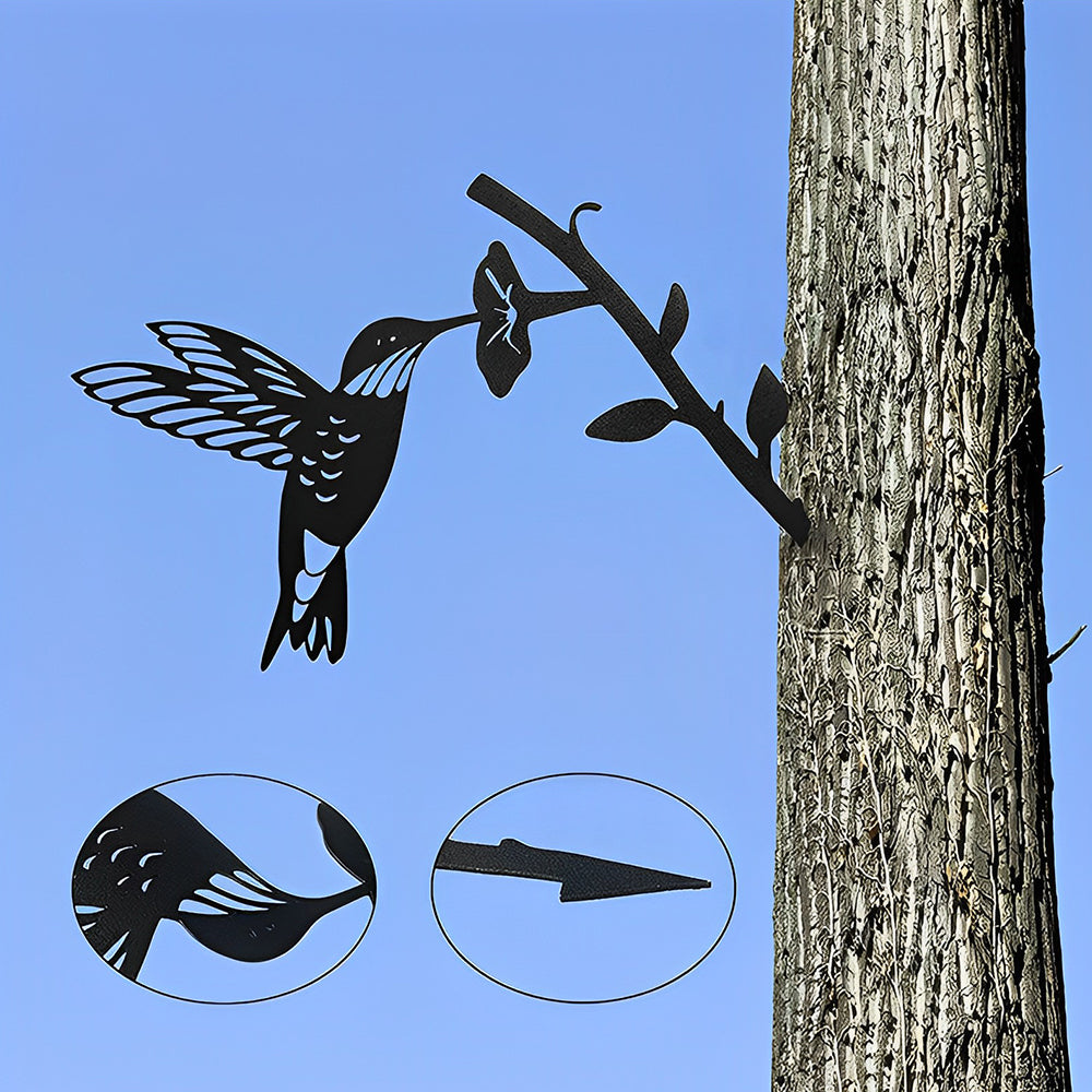 Hummingbird Tree Decorations Outdoor Metal Garden Art