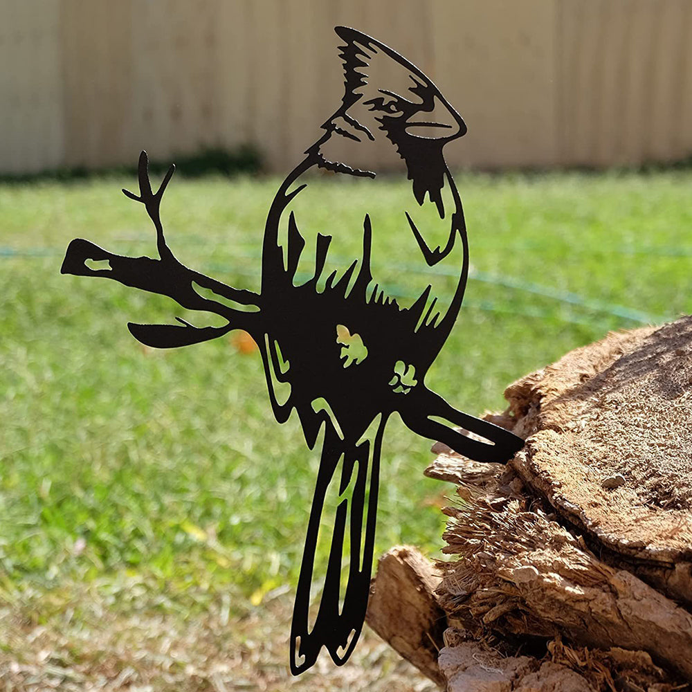 Cardinal Tree Decorations Outdoor Metal Garden Art