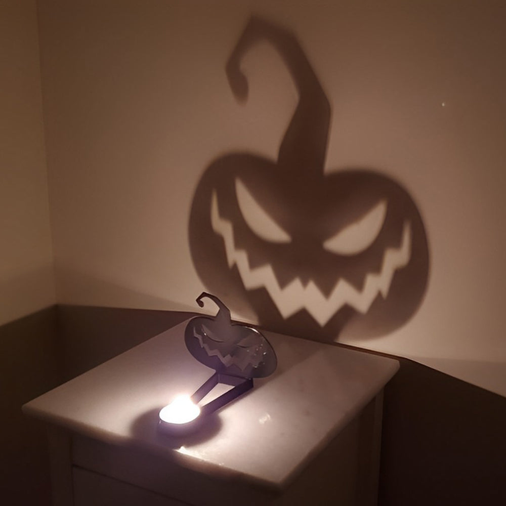 Halloween Evil Pumpkin Candle Holder Metal Decorative