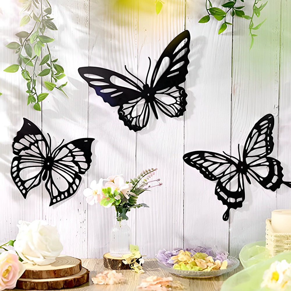 3PCS Butterflies Metal Wall Art