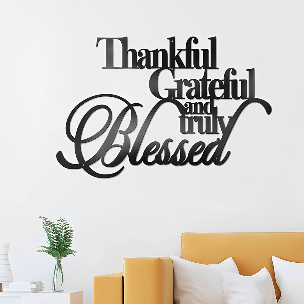 Thankful and Bless Letters Metal Wall Art