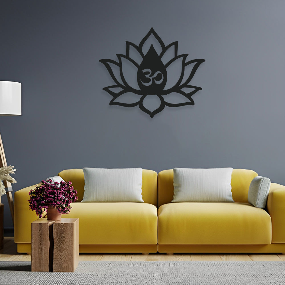 Yoga Lotus Om Metal Wall Art