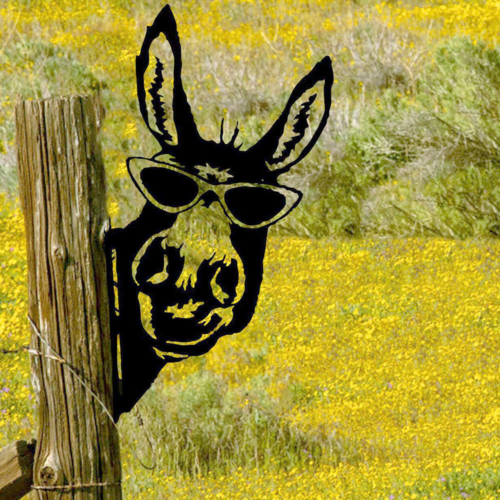 Donkey with Sunglasses Farm Peeping Animal Outdoor Metal Garden Art