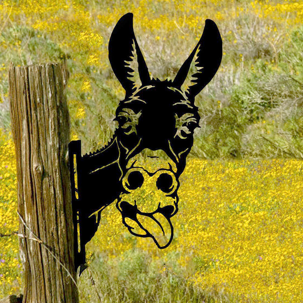 Naughty Donkey Farm Peeping Animal Outdoor Metal Garden Art