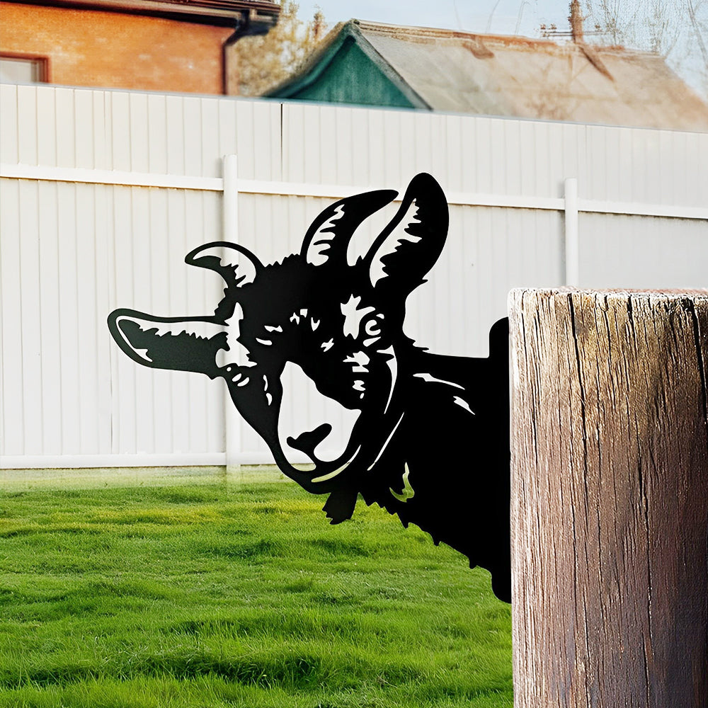 Goat Farm Peeping Animal Outdoor Metal Garden Art