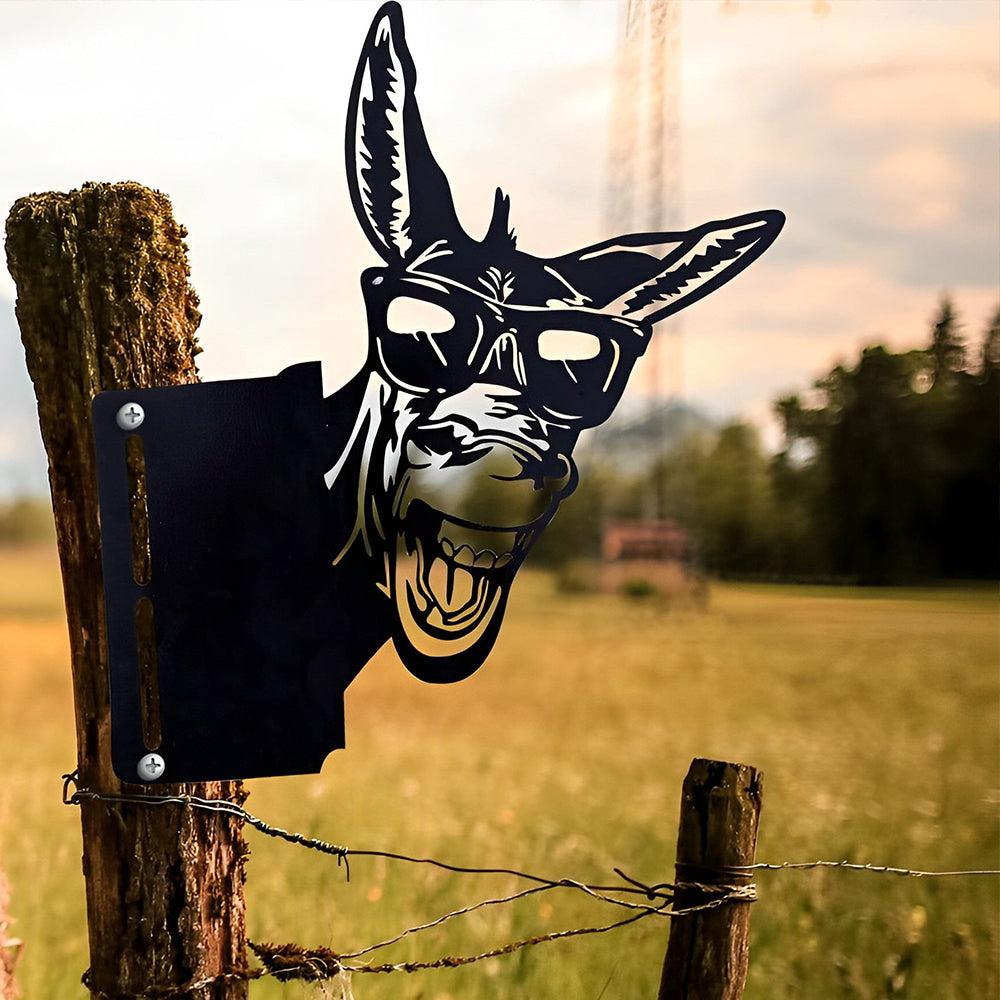 Donkey Farm Peeping Animal Outdoor Metal Garden Art
