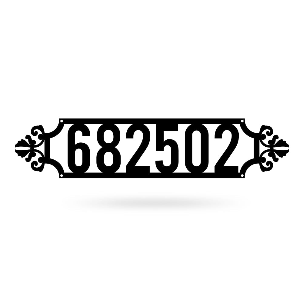 Narrow Number Monogram Address Metal Sign Custom