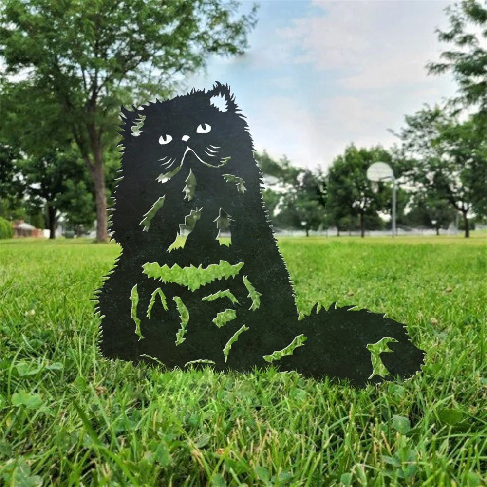 Persian Cat Metal Silhouette