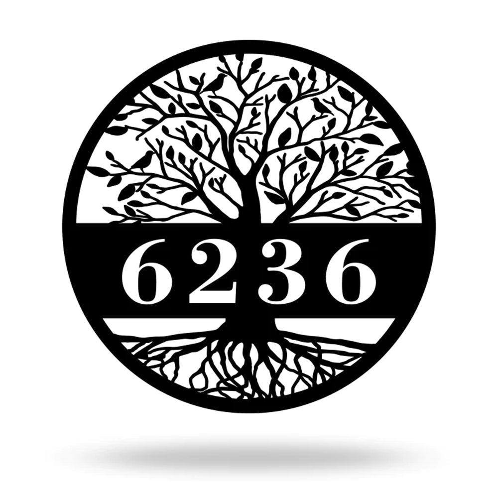 Tree Of Life House Numbers Metal Sign Custom