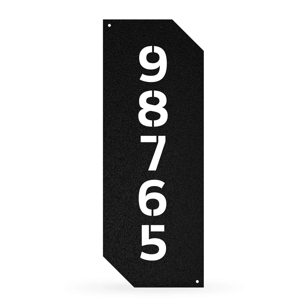 Vertical Number Monogram Custom Address Metal Sign