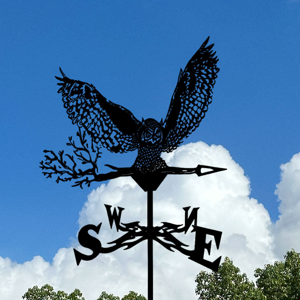 Flying Owl Stainless Steel Weathervane