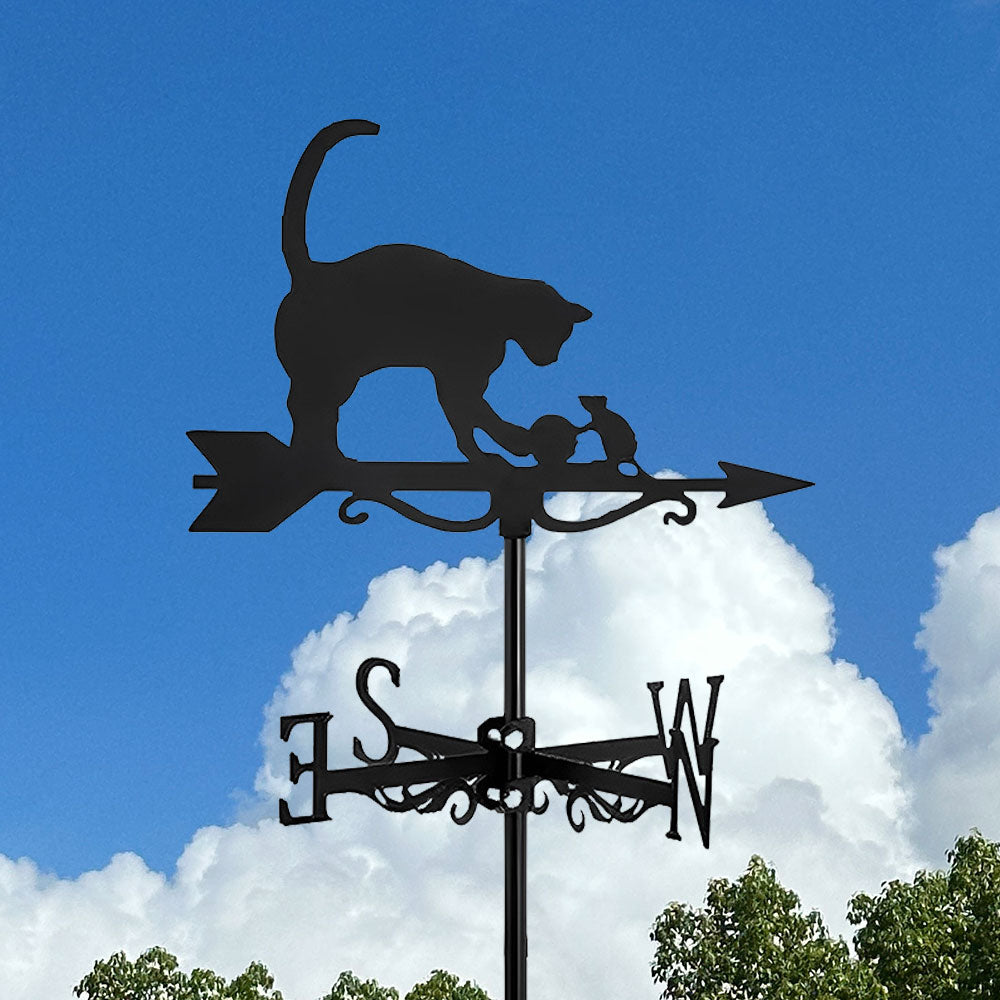 Mouse and Cat Stainless Steel Weathervane